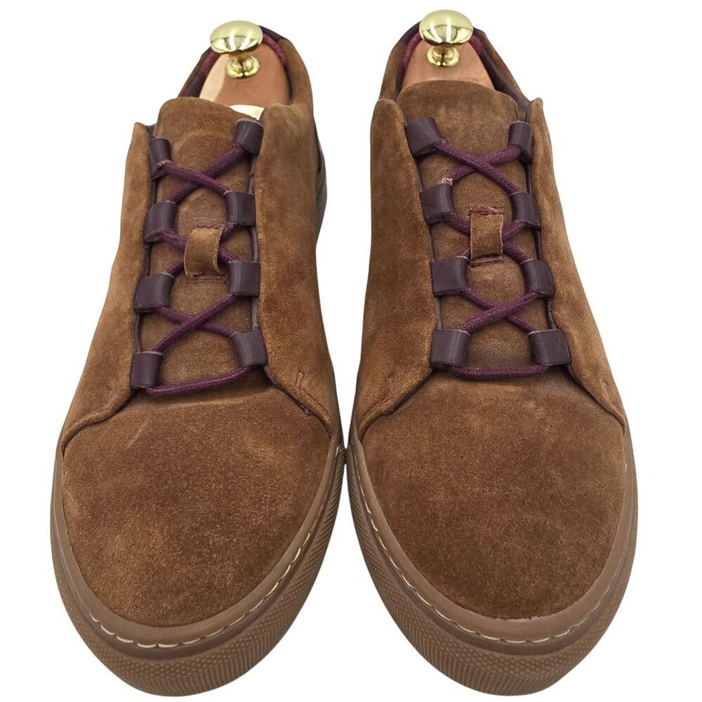 Worn Once? Noah Waxman Essex Sneakers Men 9.5 Brown Leather Casual Fashion Shoes - Picture 11 of 12